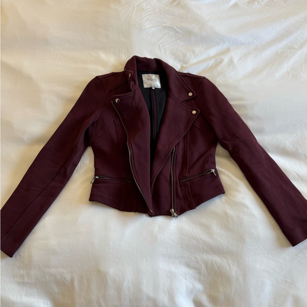 💕5 items for $50💕 Zara trafaluc maroon moto biker jacket - Picture 2 of 6